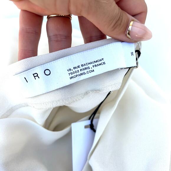 New IRO Ferila One Shoulder Chalk White Mini Cocktail Dress Structural Size 36 4 - Picture 4 of 9